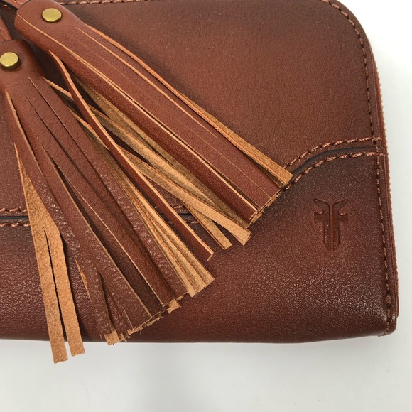 Frye NWT Paige Leather Wristlet Cognac Brown - Picture 4 of 8